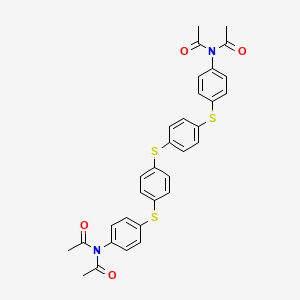 molecular formula C32H28N2O4S3 B11115282 N,N'-[sulfanediylbis(benzene-4,1-diylsulfanediylbenzene-4,1-diyl)]bis(N-acetylacetamide) 