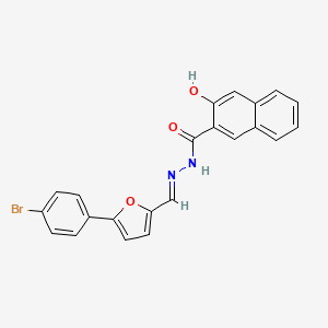 molecular formula C22H15BrN2O3 B11115325 N'-[(E)-[5-(4-Bromophenyl)furan-2-YL]methylidene]-3-hydroxynaphthalene-2-carbohydrazide 