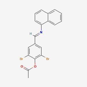 molecular formula C19H13Br2NO2 B11115336 2,6-dibromo-4-[(E)-(naphthalen-1-ylimino)methyl]phenyl acetate 