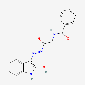 N-[(2-oxo(1H-benzo[d]azolin-3-ylidene))azamethyl]-2-(phenylcarbonylamino)aceta mide