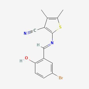 2-{[(E)-(5-bromo-2-hydroxyphenyl)methylidene]amino}-4,5-dimethylthiophene-3-carbonitrile