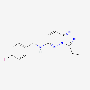 molecular formula C14H14FN5 B11115414 3-ethyl-N-(4-fluorobenzyl)[1,2,4]triazolo[4,3-b]pyridazin-6-amine 