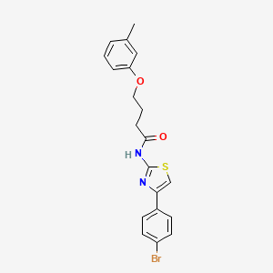 molecular formula C20H19BrN2O2S B11115424 N-[4-(4-bromophenyl)-1,3-thiazol-2-yl]-4-(3-methylphenoxy)butanamide 