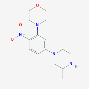 molecular formula C15H22N4O3 B11115428 4-[5-(3-Methylpiperazin-1-yl)-2-nitrophenyl]morpholine 