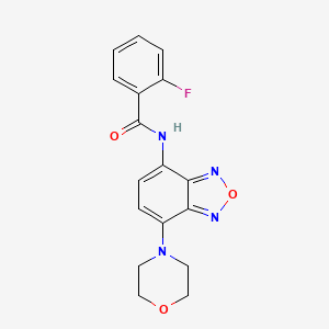 molecular formula C17H15FN4O3 B11115446 2-fluoro-N-[7-(morpholin-4-yl)-2,1,3-benzoxadiazol-4-yl]benzamide 