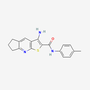 molecular formula C18H17N3OS B11115452 6-amino-N-(4-methylphenyl)-4-thia-2-azatricyclo[7.3.0.03,7]dodeca-1,3(7),5,8-tetraene-5-carboxamide 