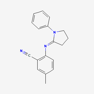 molecular formula C18H17N3 B11115494 5-methyl-2-{[(2E)-1-phenylpyrrolidin-2-ylidene]amino}benzonitrile 