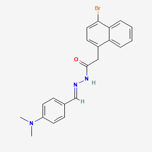 molecular formula C21H20BrN3O B11115495 2-(4-Bromonaphthalen-1-YL)-N'-[(E)-[4-(dimethylamino)phenyl]methylidene]acetohydrazide 