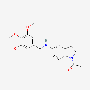 molecular formula C20H24N2O4 B11115524 1-{5-[(3,4,5-trimethoxybenzyl)amino]-2,3-dihydro-1H-indol-1-yl}ethanone 