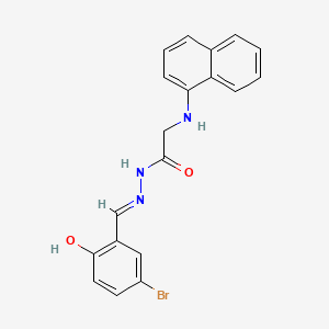 molecular formula C19H16BrN3O2 B11115526 N'-[(E)-(5-Bromo-2-hydroxyphenyl)methylidene]-2-[(naphthalen-1-YL)amino]acetohydrazide 