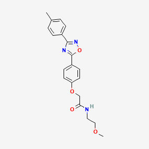 molecular formula C20H21N3O4 B11115542 N-(2-methoxyethyl)-2-{4-[3-(4-methylphenyl)-1,2,4-oxadiazol-5-yl]phenoxy}acetamide 