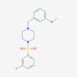 molecular formula C18H21FN2O3S B11115550 1-[(3-Fluorophenyl)sulfonyl]-4-(3-methoxybenzyl)piperazine 