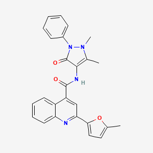 N-(1,5-dimethyl-3-oxo-2-phenyl-2,3-dihydro-1H-pyrazol-4-yl)-2-(5-methylfuran-2-yl)quinoline-4-carboxamide