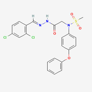 molecular formula C22H19Cl2N3O4S B11115678 N-({N'-[(E)-(2,4-Dichlorophenyl)methylidene]hydrazinecarbonyl}methyl)-N-(4-phenoxyphenyl)methanesulfonamide 