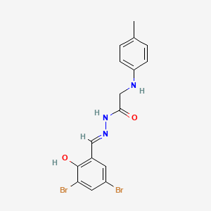 N'-[(E)-(3,5-dibromo-2-hydroxyphenyl)methylidene]-2-[(4-methylphenyl)amino]acetohydrazide (non-preferred name)