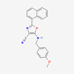 5-[(4-Methoxyphenyl)methylamino]-2-naphthalen-1-yl-1,3-oxazole-4-carbonitrile