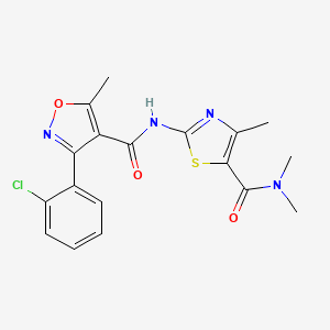 3-(2-chlorophenyl)-N-[5-(dimethylcarbamoyl)-4-methyl-1,3-thiazol-2-yl]-5-methyl-1,2-oxazole-4-carboxamide