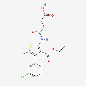 4-{[4-(3-Chlorophenyl)-3-(ethoxycarbonyl)-5-methylthiophen-2-yl]amino}-4-oxobutanoic acid