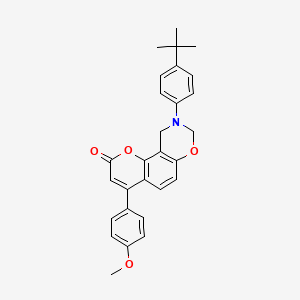 9-(4-tert-butylphenyl)-4-(4-methoxyphenyl)-9,10-dihydro-2H,8H-chromeno[8,7-e][1,3]oxazin-2-one