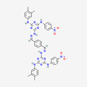 molecular formula C42H38N16O4 B11115826 Terephthalaldehyde 1,4-bis[4-(3,4-dimethylanilino)-6-(4-nitroanilino)-1,3,5-triazin-2-YL]dihydrazone 