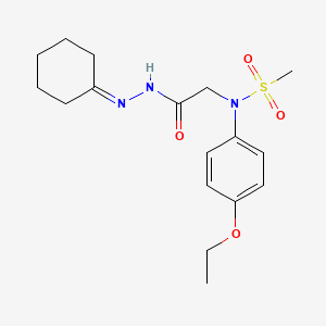 molecular formula C17H25N3O4S B11115839 N-[(N'-Cyclohexylidenehydrazinecarbonyl)methyl]-N-(4-ethoxyphenyl)methanesulfonamide 