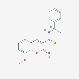 molecular formula C20H20N2O3 B11115858 8-ethoxy-2-imino-N-(1-phenylethyl)-2H-chromene-3-carboxamide 