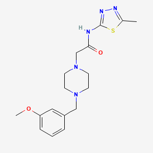 molecular formula C17H23N5O2S B11115871 2-[4-(3-methoxybenzyl)piperazin-1-yl]-N-(5-methyl-1,3,4-thiadiazol-2-yl)acetamide 