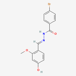 molecular formula C15H13BrN2O3 B11115891 4-bromo-N'-[(E)-(4-hydroxy-2-methoxyphenyl)methylidene]benzohydrazide 