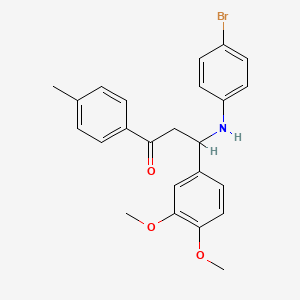 molecular formula C24H24BrNO3 B11115904 3-[(4-Bromophenyl)amino]-3-(3,4-dimethoxyphenyl)-1-(4-methylphenyl)propan-1-one 