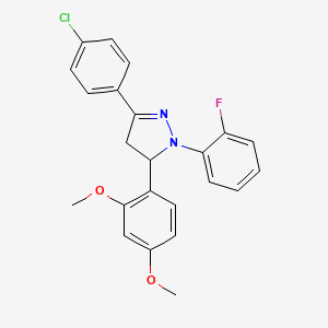 molecular formula C23H20ClFN2O2 B11115981 3-(4-chlorophenyl)-5-(2,4-dimethoxyphenyl)-1-(2-fluorophenyl)-4,5-dihydro-1H-pyrazole 