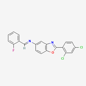 molecular formula C20H11Cl2FN2O B11115985 2-(2,4-dichlorophenyl)-N-[(E)-(2-fluorophenyl)methylidene]-1,3-benzoxazol-5-amine 