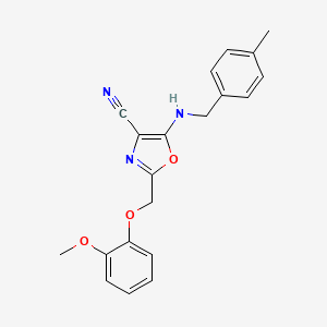 2-[(2-Methoxyphenoxy)methyl]-5-[(4-methylbenzyl)amino]-1,3-oxazole-4-carbonitrile