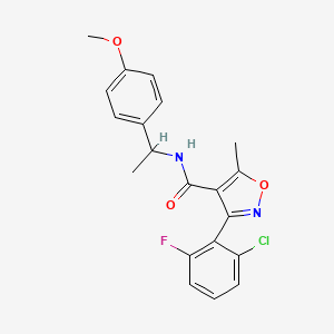 3-(2-chloro-6-fluorophenyl)-N-[1-(4-methoxyphenyl)ethyl]-5-methyl-1,2-oxazole-4-carboxamide