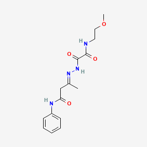 (3E)-3-(2-{[(2-methoxyethyl)amino](oxo)acetyl}hydrazinylidene)-N-phenylbutanamide