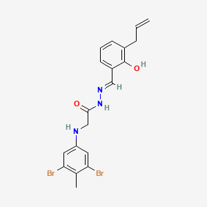 2-[(3,5-dibromo-4-methylphenyl)amino]-N'-{(E)-[2-hydroxy-3-(prop-2-en-1-yl)phenyl]methylidene}acetohydrazide (non-preferred name)