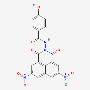 N-(5,8-dinitro-1,3-dioxo-1H-benzo[de]isoquinolin-2(3H)-yl)-4-hydroxybenzamide