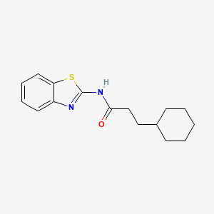 molecular formula C16H20N2OS B11116174 N-(1,3-benzothiazol-2-yl)-3-cyclohexylpropanamide 