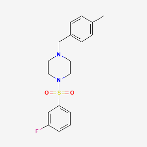 molecular formula C18H21FN2O2S B11116179 1-[(3-Fluorophenyl)sulfonyl]-4-(4-methylbenzyl)piperazine 