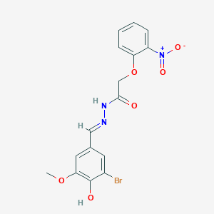 N'-[(E)-(3-bromo-4-hydroxy-5-methoxyphenyl)methylidene]-2-(2-nitrophenoxy)acetohydrazide