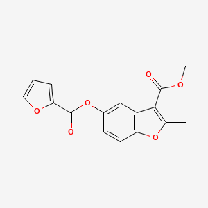 molecular formula C16H12O6 B11116202 Methyl 5-(furan-2-carbonyloxy)-2-methyl-1-benzofuran-3-carboxylate 