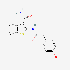 2-[2-(4-methoxyphenyl)acetamido]-4H,5H,6H-cyclopenta[b]thiophene-3-carboxamide