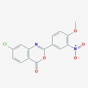 molecular formula C15H9ClN2O5 B11116233 7-chloro-2-(4-methoxy-3-nitrophenyl)-4H-3,1-benzoxazin-4-one 