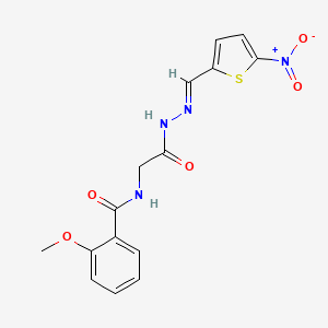 2-methoxy-N-(2-{(2E)-2-[(5-nitro-2-thienyl)methylene]hydrazino}-2-oxoethyl)benzamide