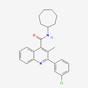 2-(3-chlorophenyl)-N-cycloheptyl-3-methylquinoline-4-carboxamide