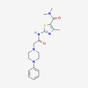 molecular formula C19H25N5O2S B11116267 N,N,4-trimethyl-2-{[(4-phenylpiperazin-1-yl)acetyl]amino}-1,3-thiazole-5-carboxamide 