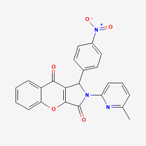 molecular formula C23H15N3O5 B11116272 2-(6-Methylpyridin-2-yl)-1-(4-nitrophenyl)-1,2-dihydrochromeno[2,3-c]pyrrole-3,9-dione 