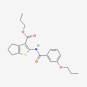 molecular formula C21H25NO4S B11116320 propyl 2-{[(3-propoxyphenyl)carbonyl]amino}-5,6-dihydro-4H-cyclopenta[b]thiophene-3-carboxylate 