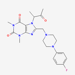 8-{[4-(4-fluorophenyl)piperazin-1-yl]methyl}-1,3-dimethyl-7-(3-oxobutan-2-yl)-3,7-dihydro-1H-purine-2,6-dione