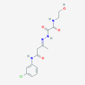 molecular formula C14H17ClN4O4 B11116329 (3E)-N-(3-chlorophenyl)-3-(2-{[(2-hydroxyethyl)amino](oxo)acetyl}hydrazinylidene)butanamide 