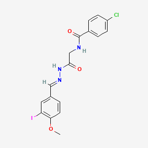 4-Chloro-N-(2-{2-[(E)-1-(3-iodo-4-methoxyphenyl)methylidene]hydrazino}-2-oxoethyl)benzamide